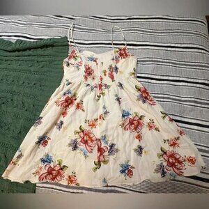 Floral Print Dress with Spaghetti Straps